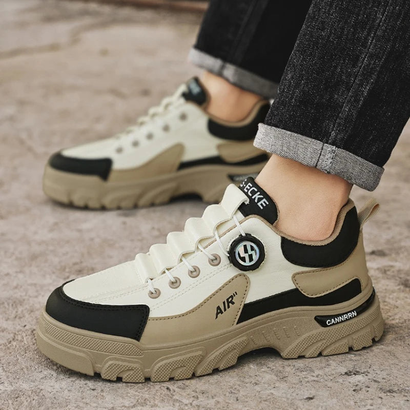 Brand Men Sneakers Leather Platform Casual Shoes for Men Outdoor Comfortable Walking Shoes Luxury Designer Men Running Shoes New