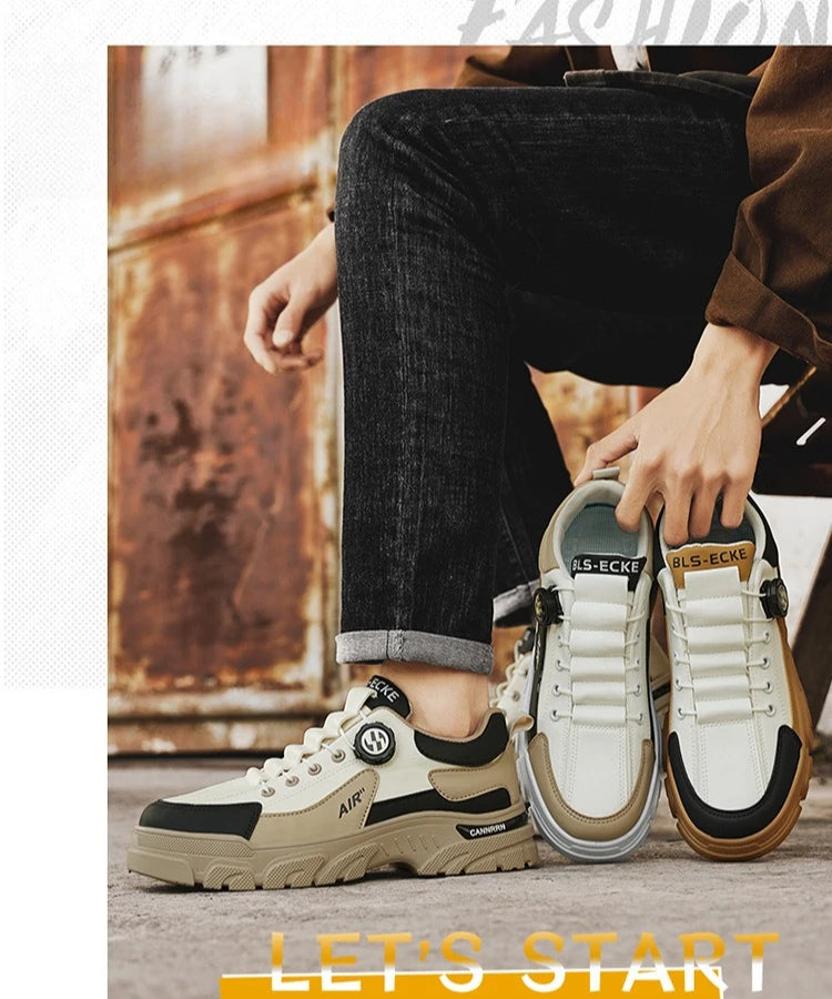 Brand Men Sneakers Leather Platform Casual Shoes for Men Outdoor Comfortable Walking Shoes Luxury Designer Men Running Shoes New