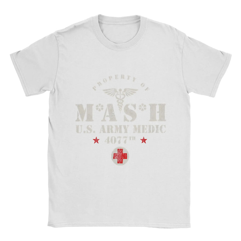 Men's MASH 4077  T Shirts  Cotton Clothes Awesome Short Sleeve Crew Neck Tees Plus Size T-Shirts