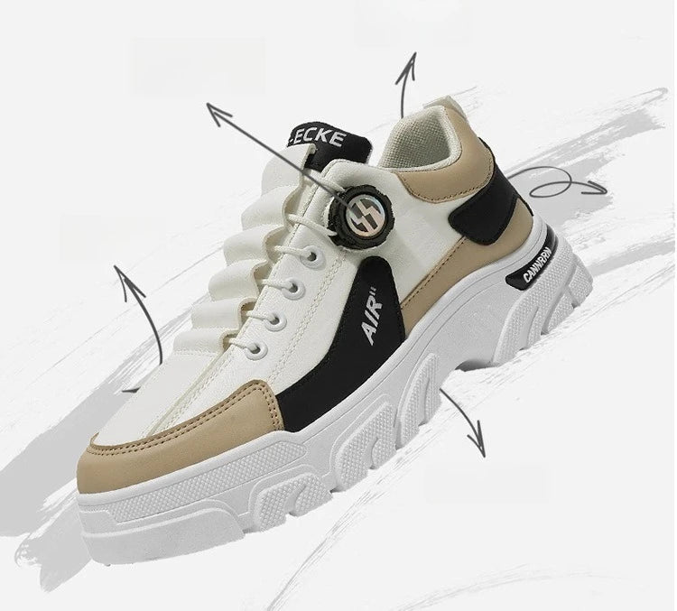 Brand Men Sneakers Leather Platform Casual Shoes for Men Outdoor Comfortable Walking Shoes Luxury Designer Men Running Shoes New