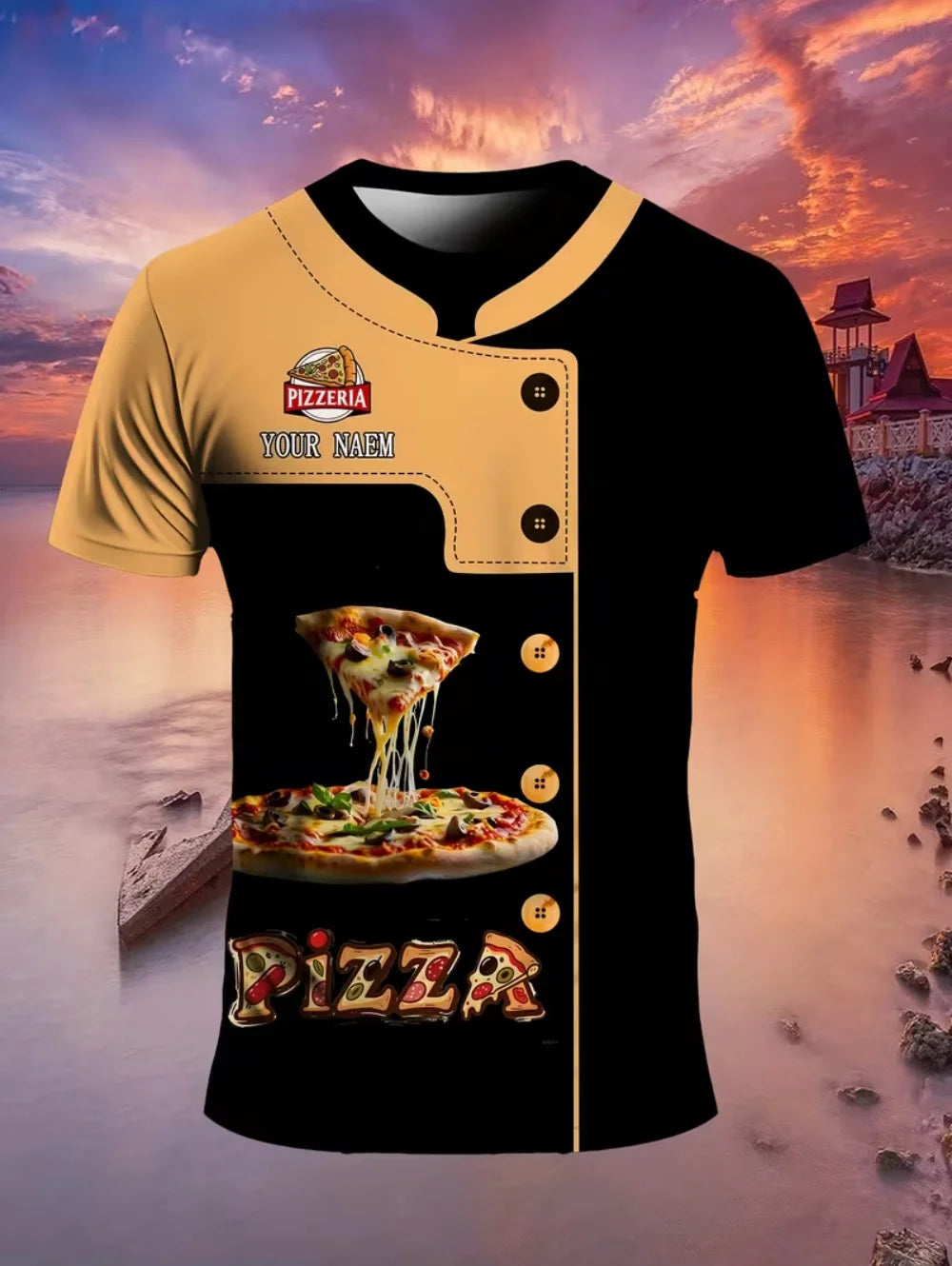 Men T-Shirts 3D Printed Fashion Chef Graphic Summer Short Sleeve Work T-Shirts Loose Lightweight Oversized Funny Work Tees Tops