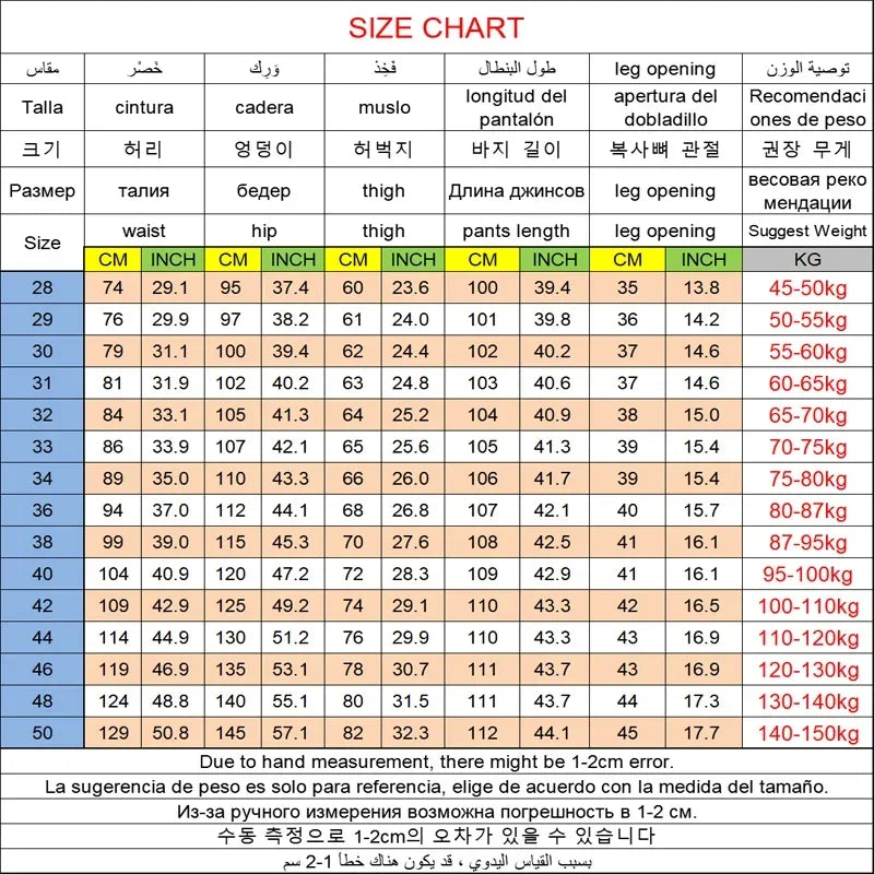 Plus Size Men Jeans Pants 46 48 50 100-150kg Autumn Winter Casual Long Pants Straight Cut Jeans Denim Big Size Men Clothing