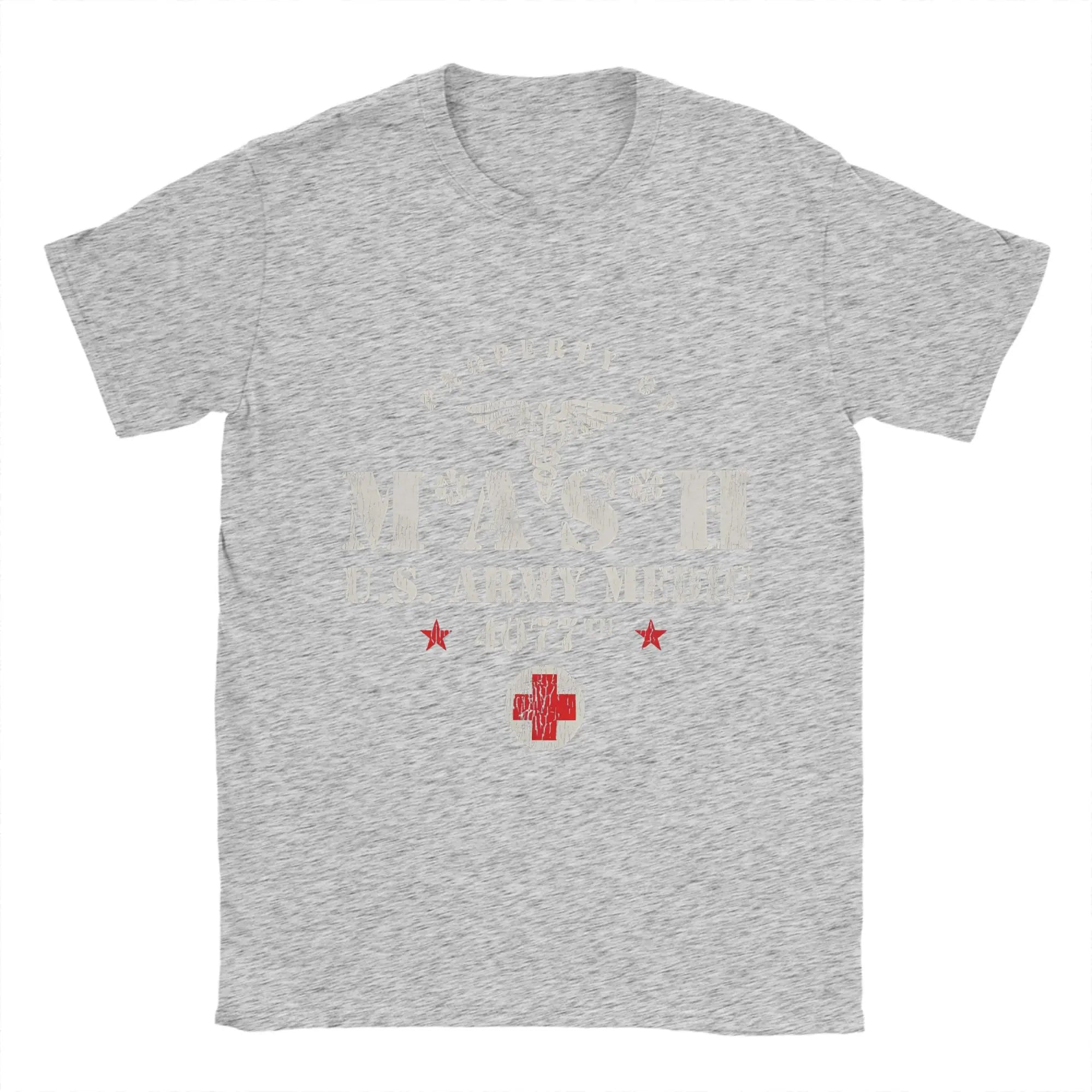 Men's MASH 4077  T Shirts  Cotton Clothes Awesome Short Sleeve Crew Neck Tees Plus Size T-Shirts