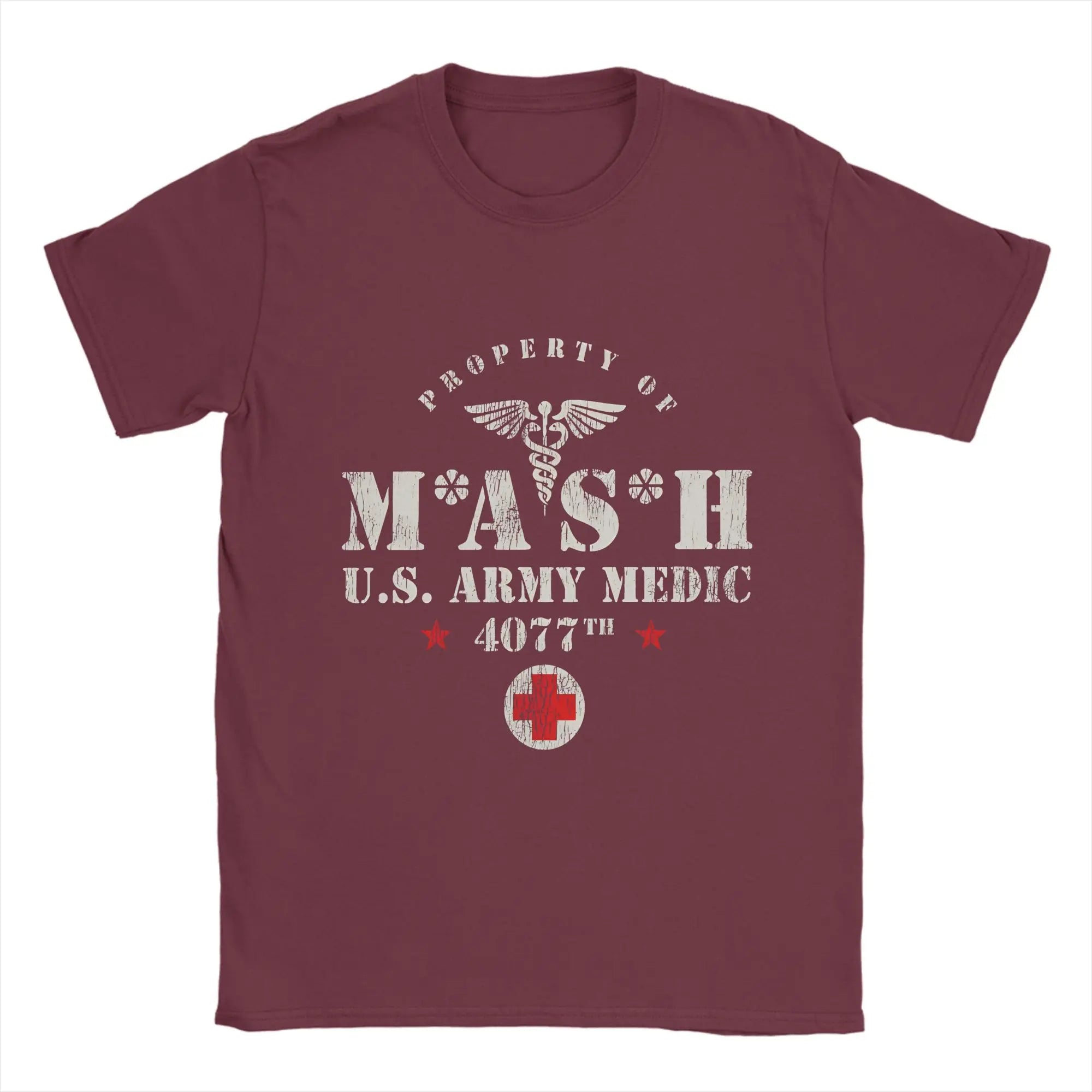Men's MASH 4077  T Shirts  Cotton Clothes Awesome Short Sleeve Crew Neck Tees Plus Size T-Shirts