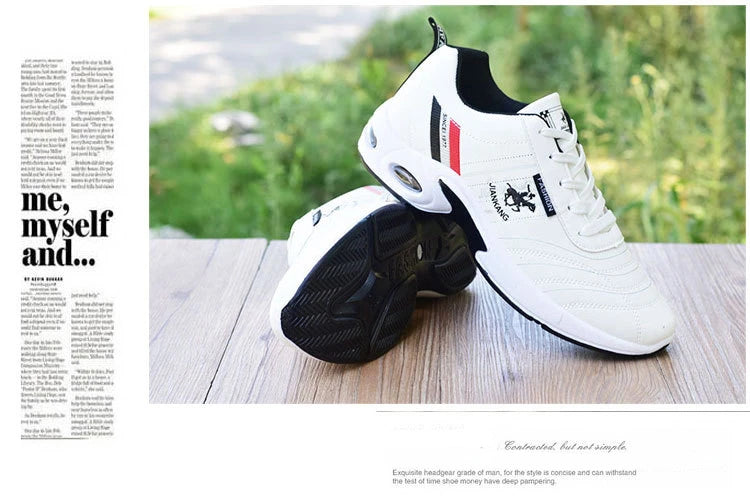 2026Men's Sneakers Versatile Air Cushion Running Shoes Men Platform Leather Vulcanized Shoes Breathable Men Casual Sport Shoes