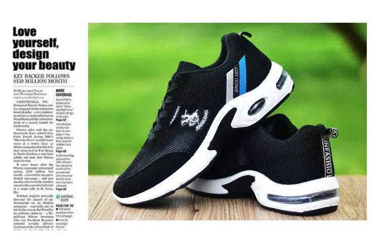 2026Men's Sneakers Versatile Air Cushion Running Shoes Men Platform Leather Vulcanized Shoes Breathable Men Casual Sport Shoes