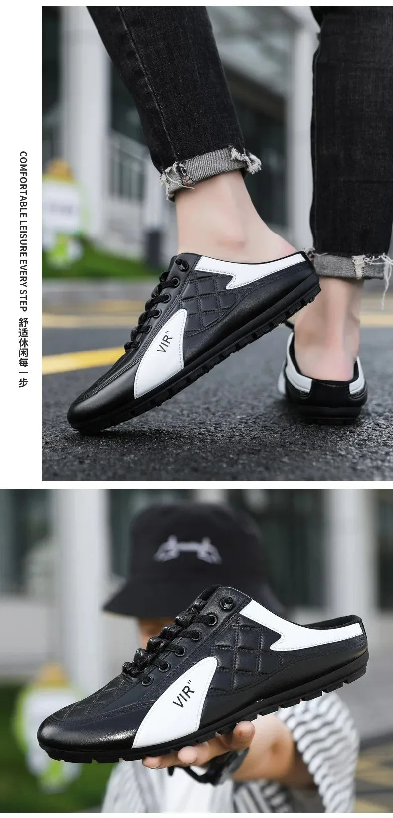 Men's Sneakers Summer Slippers for Men Trendy Men's Flat Bottom Casual Shoes Soft Sole Support Shoes