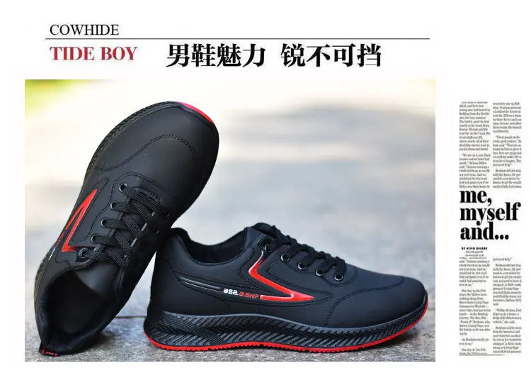 Men's shoes for autumn and winter are waterproof, versatile, anti-slip, sports and casual shoes, and men's low-top running shoes